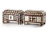 TWO OTTOMAN MOTHER-OF-PEARL AND TORTOISESHELL INLAID WOOD JEWELLERY BOXES, TURKEY, 18TH CENTURY