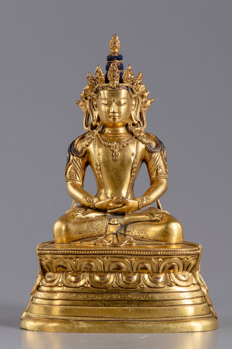 A Zanabazar-style bronze figure of Amitayus