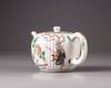 A Chinese famille verte moulded teapot and cover