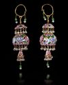 A PAIR OF ENAMELLED GOLD EARRINGS, QAJAR PERSIA, 19TH CENTURY