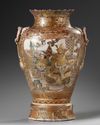 A JAPANESE SATSUMA VASE ON A STAND, JAPAN, MEIJI PERIOD (1868-1912)