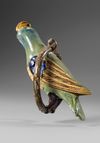 A POLYCHROME DELFT PARROT, 18TH CENTURY