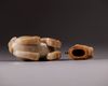 A large Chinese pale celadon and russet qilin vessel and cover