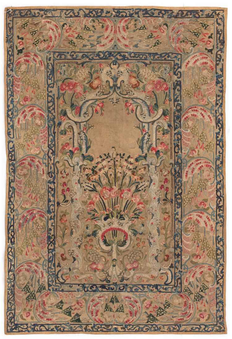 A BANYA LUKA EMBROIDERED AND APPLIQUE PANEL, OTTOMAN, EARLY 19TH CENTURY