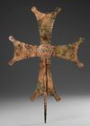 A BRONZE PROCESSION BYZANTINE CROSS