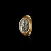 A LARGE ROMAN GOLD RING WITH A BLACK JASPER INTAGLIO OF MINERVA/ATHENA, 1ST CENTURY AD