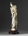 A large Chinese ivory carving of a lady