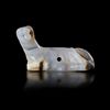 A NEAR EASTERN RECLINING FERRET OR STOAT, BANDED CHALCEDONY. 3rd.mil.B.C.