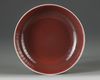 A Chinese copper-red glazed dish