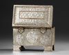 A SILVER-INLAID CAST BRASS CASKET, KHURASAN-STYLE, 20TH CENTURY