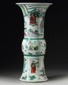 A CHINESE DOUCAI GLAZED VASE, GU, 19TH-20TH CENTURY