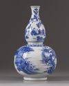 A blue and white double gourd vase