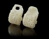 A CHINESE WHITE JADE TWO-PART BELT BUCKLE, 19TH-20TH CENTURY