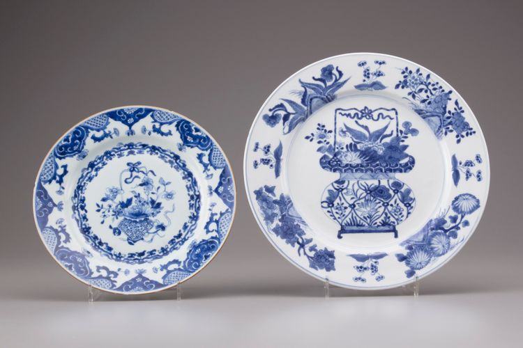 Two blue and white porcelain plates