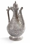 AN INDIAN SILVER EWER