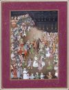 INDIAN MINIATURE PROCESSION SCENE, 19TH CENTURY