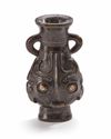 A CHINESE BRONZE MINIATURE HU VASE, MING DYNASTY (1368-1644)