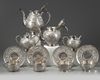 A Chinese silver export composite teaset
