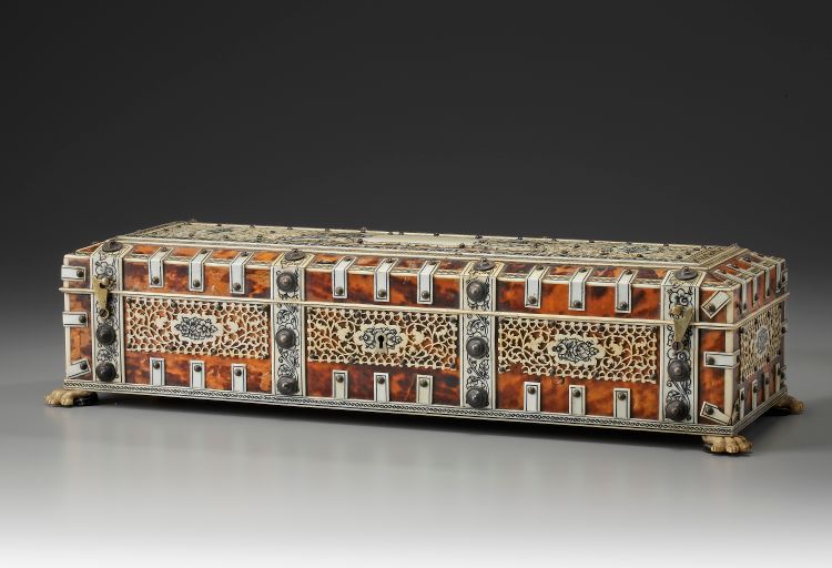 An Anglo Indian Colonial Ivory and Tortoiseshell Box