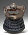 A JAPANESE DARK IRON 'ANGRY OLD MAN'  FACIAL MASK (MEN YOROI)