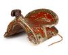 A POLYCHROME-PAINTED AND LACQUERED WOODEN SADDLE, CENTRAL ASIA, LATE 19TH CENTURY