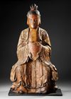 A LARGE WOODEN FIGURE, CHINA, MING PERIOD (1368–1644)