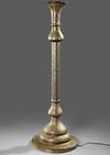 AN OTTOMAN PIERCED BRASS LAMP STAND, 19TH CENTURY