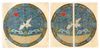 A PAIR OF  EMBROIDERED CIRCULAR WOMAN'S RANK BADGE OF A GOLDEN PHEASANT, LATE 18TH-EARLY 19TH CENTURY