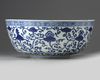 A Chinese blue and white 'flower scroll' bowl