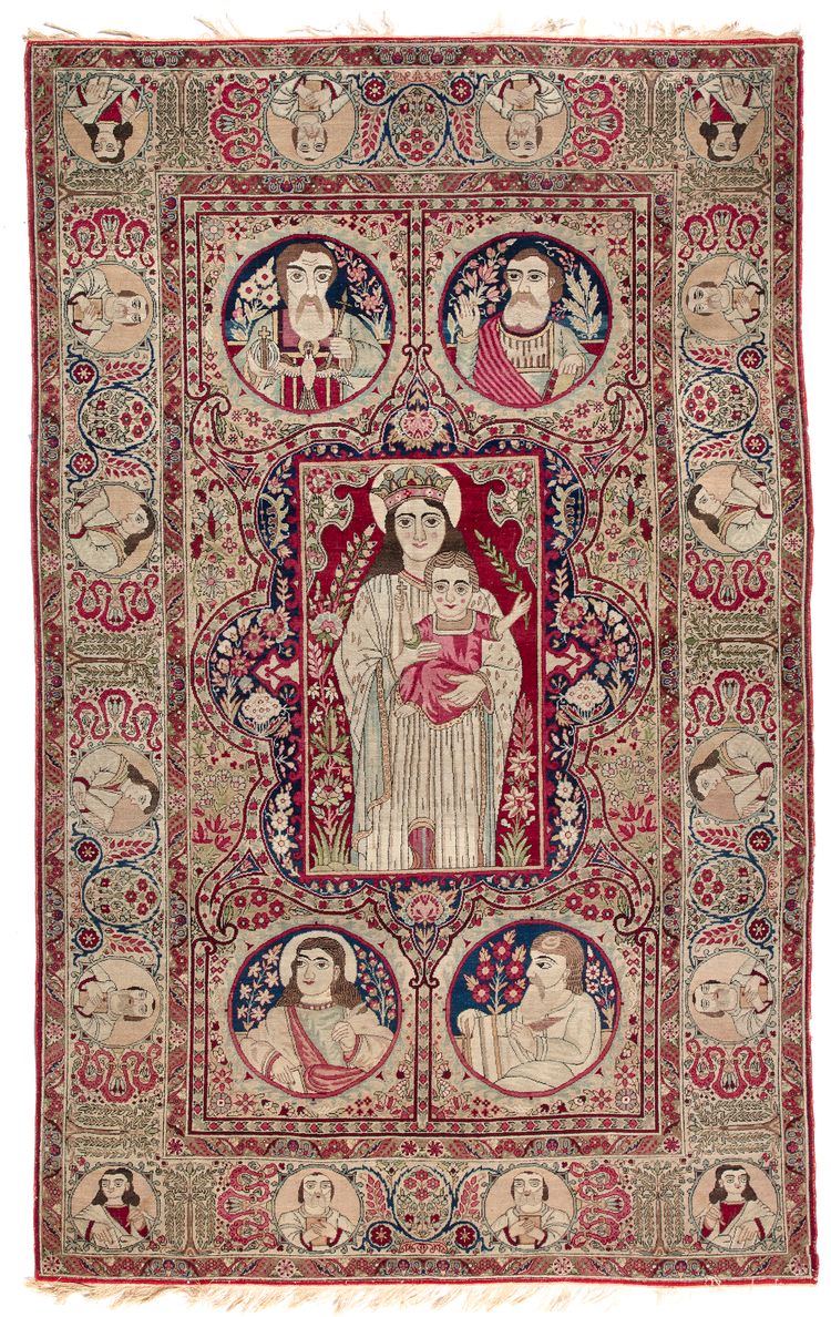 A KIRMAN RAWER PICTORIAL RUG, 1890