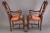 A PAIR OF CHINESE HARDWOOD CHAIRS WITH MARBLE BACKREST