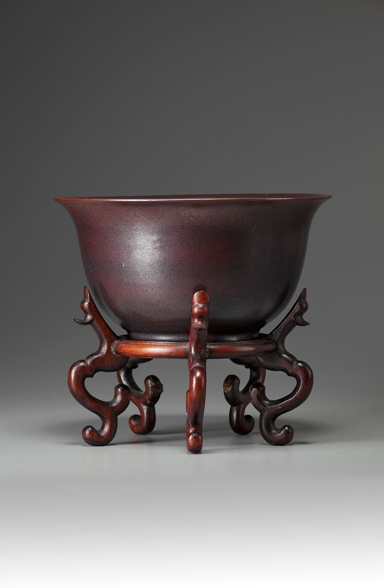 A Large Aubergine Glazed Bowl