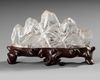 A CHINESE ROCK CRYSTAL BRUSH REST, 19TH CENTURY