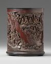 A Chinese carved bamboo 'scholars' brush pot, bitong