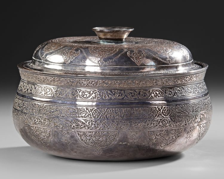 A  SAFAVID TINNED-COPPER BASIN, PERSIA, 17TH CENTURY