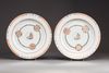 A pair of large Chinese famille verte chargers