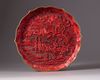A Chinese lacquer dish