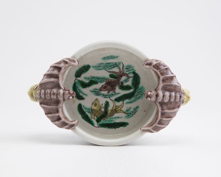 A famille verte biscuit censer-shaped brush washer, xi