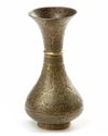 A SILVER INLAID BRASS VASE, EGYPT OR SYRIA, LATE 19TH CENTURY