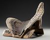 A FINE LEATHER COVERED WOODED SADDLE, CENTRAL ASIA, 19TH CENTURY