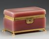 A PINK OPALINE JEWELRY BOX, FRANCE, 19TH CENTURY