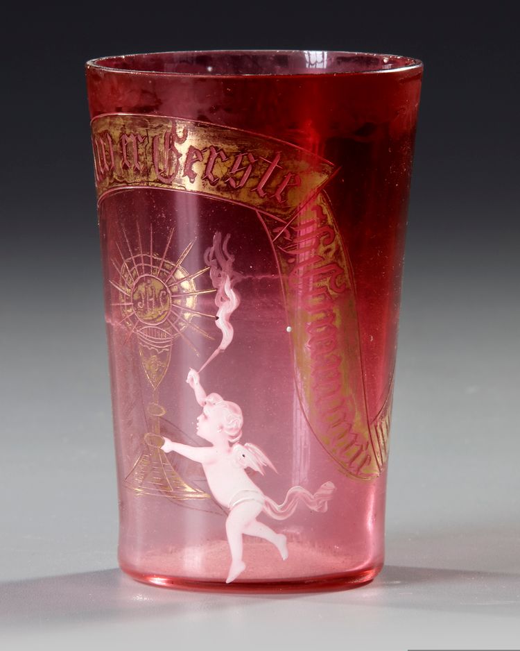 A FRENCH 'MARY GREGORY' BEAKER, LATE 19TH CENTURY