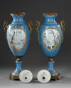 A PAIR OF SEVRES STYLE PORCELAIN VASES, LATE 19TH CENTURY