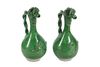 TWO LIGHT GREEN-GLAZED CANAKKALE POTTERY EWERS