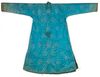 A CHINESE BLUE SILK ROBE, 19TH CENTURY