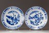 Two Chinese blue and white dishes