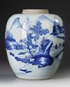 A CHINESE BLUE AND WHITE GINGER JAR, QING DYNASTY (1644-1911)