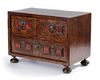 A SPANISH TORTOISESHELL INLAID WOODEN CABINET FOR THE ISLAMIC MARKET, 18TH CENTURY