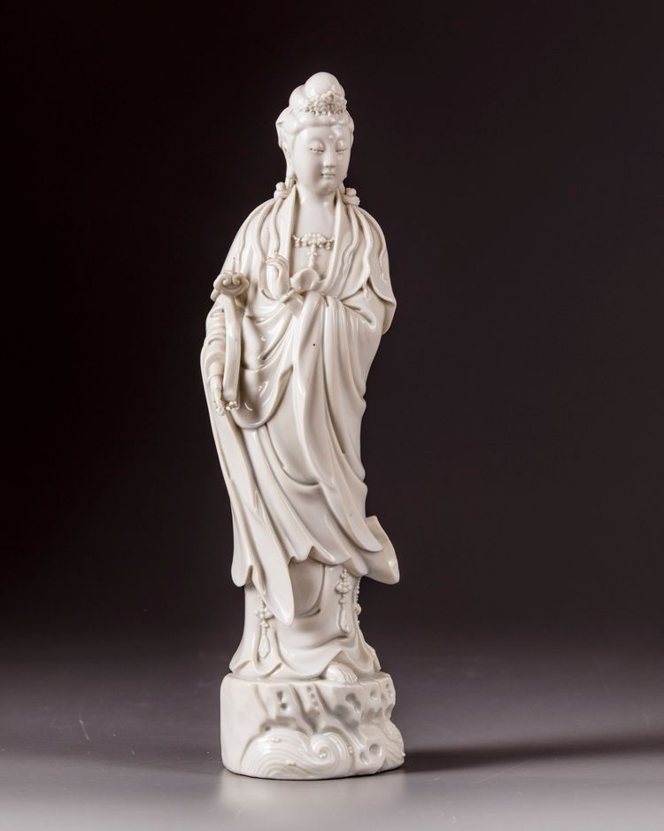 A blanc de chine Dehua Guanyin figure