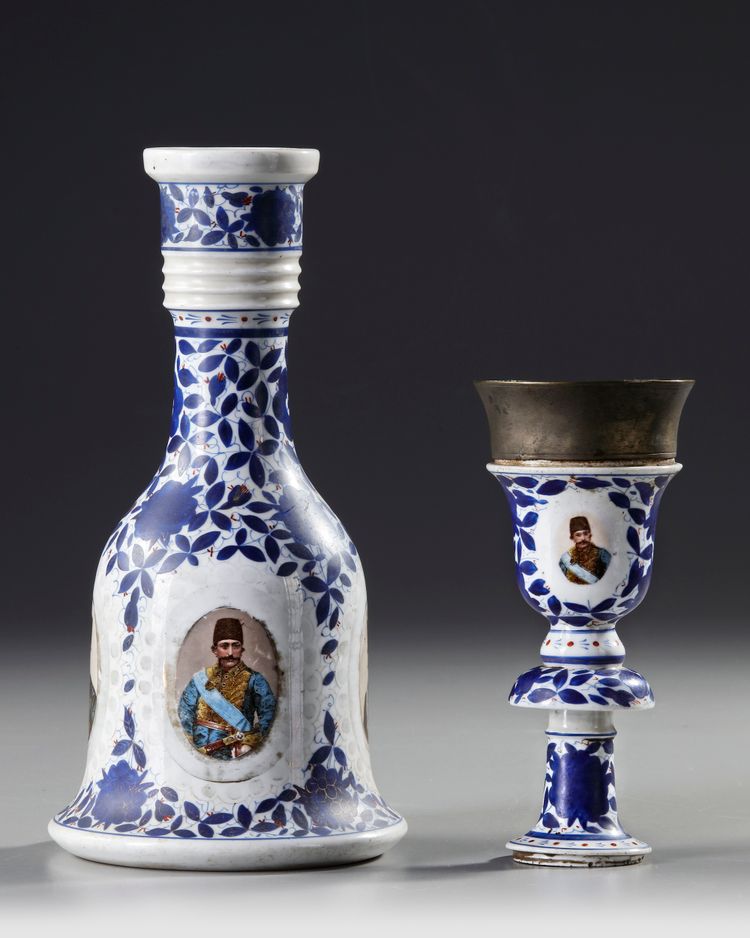 A QAJAR QALYAN SET, LATE 19TH - EARLY 20TH CENTURY